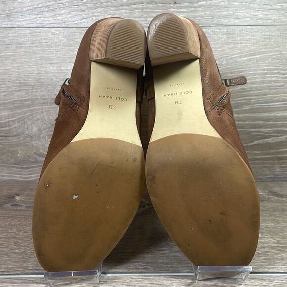 Cole Haan Grand OS Calixta Brown Nubuck Women’s Size 7B Harness Ankle Boots - Picture 7 of 11